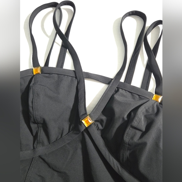 Amoressa by Miraclesuit Diamonds Are Forever Roxy Tankini Swim Top Size 10 - Picture 3 of 11